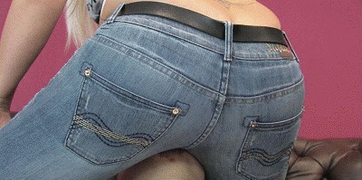 Getting The Stuffing Knocked Out Of Him Under Her Jeans Arse